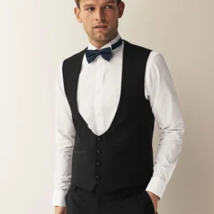 Black Regular Fit Tuxedo Suit Trousers